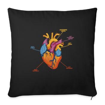 Parts Of Heart - Sofa pillowcase 17,3'' x 17,3'' (45 x 45 cm) - black - Front