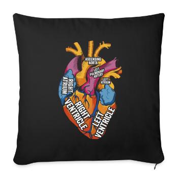 Parts Of Heart - Sofa pillowcase 17,3'' x 17,3'' (45 x 45 cm) - black - Front