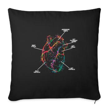 Parts Of Heart - Sofa pillowcase 17,3'' x 17,3'' (45 x 45 cm) - black - Front