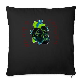 Parts Of Heart - Sofa pillowcase 17,3'' x 17,3'' (45 x 45 cm) - black - Front