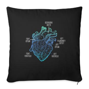 Parts Of Heart - Sofa pillowcase 17,3'' x 17,3'' (45 x 45 cm) - black - Front