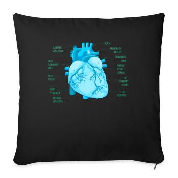 Parts Of Heart - Sofa pillowcase 17,3'' x 17,3'' (45 x 45 cm) - black - Front