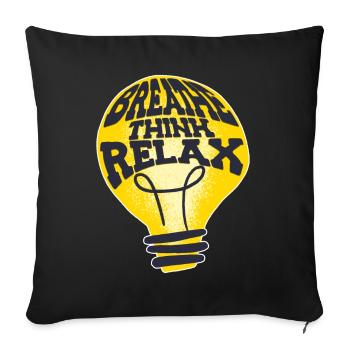 Breathing Thinking Relax National Stress Awareness - Sofa pillowcase 17,3'' x 17,3'' (45 x 45 cm) - black - Front