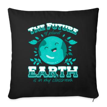 The future of planet Earth lies in mine - Sofa pillowcase 17,3'' x 17,3'' (45 x 45 cm) - black - Front