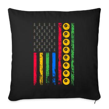 American cue sport flag - Sofa pillowcase 17,3'' x 17,3'' (45 x 45 cm) - black - Front