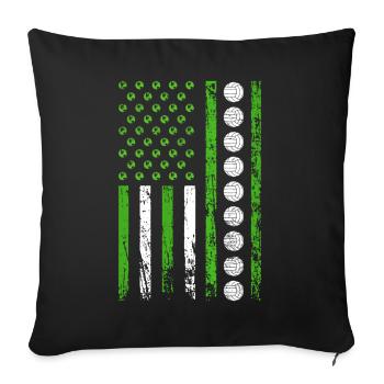 American Sports Flag Nature Sporty - Sofa pillowcase 17,3'' x 17,3'' (45 x 45 cm) - black - Front