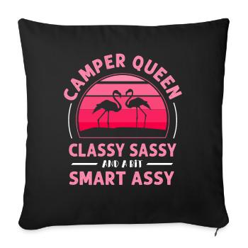 Camper Queen Classy Sassy And A Bit Smart Assy - Sofa pillowcase 17,3'' x 17,3'' (45 x 45 cm) - black - Front