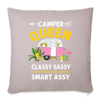 Camper Queen Classy Frech Und ein bisschen Smart Assy - Sofakissenbezug 45 x 45 cm - helles Taupe - Vorne