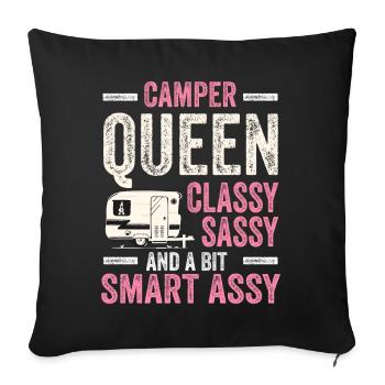 Camper Queen Classy Sassy And A Bit Smart Assy - Sofa pillowcase 17,3'' x 17,3'' (45 x 45 cm) - black - Front