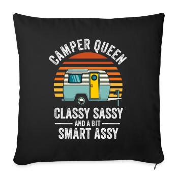 Camper Queen Classy Sassy And A Bit Smart Assy - Sofa pillowcase 17,3'' x 17,3'' (45 x 45 cm) - black - Front