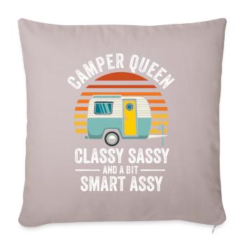 Camper Queen Classy Frech Und ein bisschen Smart Assy - Sofakissenbezug 45 x 45 cm - helles Taupe - Vorne