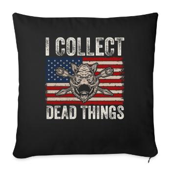 Je collectionne les choses mortes - Housse de coussin décorative 45 x 45 cm - noir - Devant
