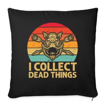 Je collectionne les choses mortes - Housse de coussin décorative 45 x 45 cm - noir - Devant