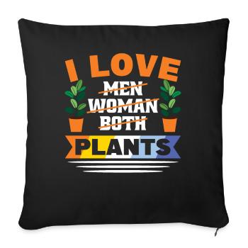 Aroace Flag Pride LGBTQ cute plants - Sofa pillowcase 17,3'' x 17,3'' (45 x 45 cm) - black - Front