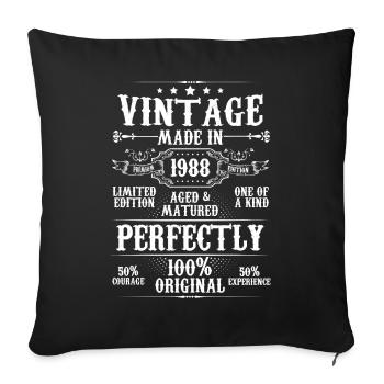 Vintage Made In 1988 Aged Perfectly Matured - Sofa pillowcase 17,3'' x 17,3'' (45 x 45 cm) - black - Front