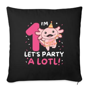 1st birthday axolotl one year old sweet axolotls - Sofa pillowcase 17,3'' x 17,3'' (45 x 45 cm) - black - Front