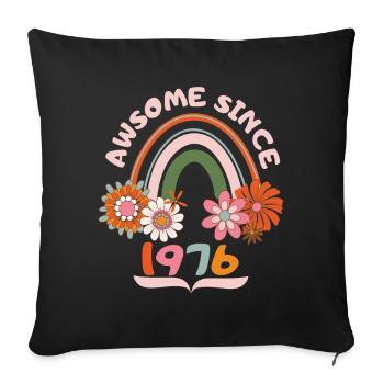 Anniversaire de style rétro, né 1976 vintage dicton - Housse de coussin décorative 45 x 45 cm - noir - Devant