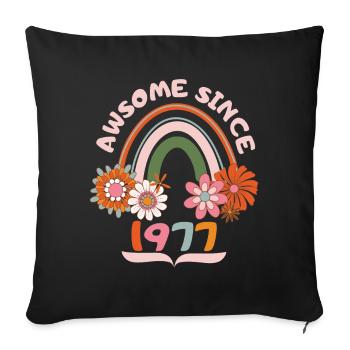 Anniversaire de style rétro, né en 1977 vintage dicton - Housse de coussin décorative 45 x 45 cm - noir - Devant
