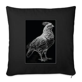 Chickens Whisperer Farm Farmer Chicken coop Chicken - Sofa pillowcase 17,3'' x 17,3'' (45 x 45 cm) - black - Front