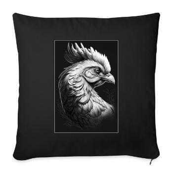 Chickens Whisperer Farm Farmer Chicken coop Chicken - Sofa pillowcase 17,3'' x 17,3'' (45 x 45 cm) - black - Front