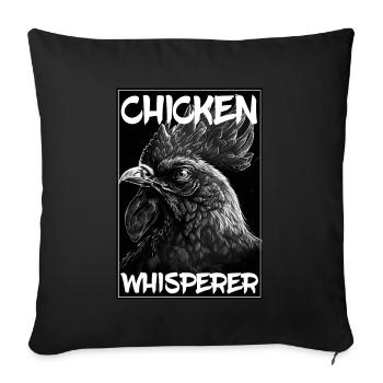 Chickens Whisperer Farm Farmer Chicken coop Chicken - Sofa pillowcase 17,3'' x 17,3'' (45 x 45 cm) - black - Front