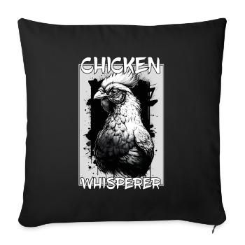Chickens Whisperer Farm Farmer Chicken coop Chicken - Sofa pillowcase 17,3'' x 17,3'' (45 x 45 cm) - black - Front