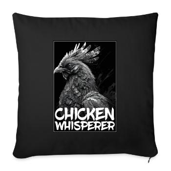 Chickens Whisperer Farm Farmer Chicken coop Chicken - Sofa pillowcase 17,3'' x 17,3'' (45 x 45 cm) - black - Front