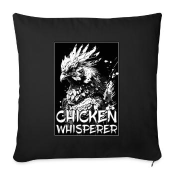 Chickens Whisperer Farm Farmer Chicken coop Chicken - Sofa pillowcase 17,3'' x 17,3'' (45 x 45 cm) - black - Front