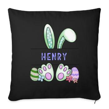 Easter Bunny, rabbit, cute - Henry - Sofa pillowcase 17,3'' x 17,3'' (45 x 45 cm) - black - Front