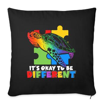 It's okay to be different Wildlife Autism - Sofa pillowcase 17,3'' x 17,3'' (45 x 45 cm) - black - Front