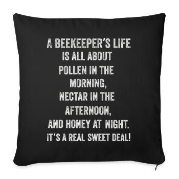 La vie des apiculteurs est une question de miel - Housse de coussin décorative 45 x 45 cm - noir - Devant