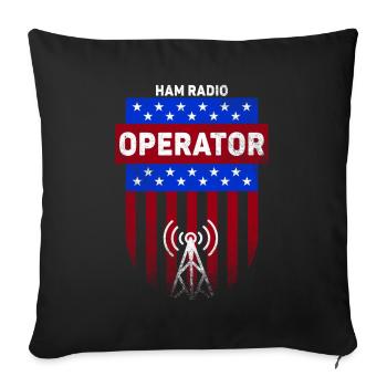 Ham Radio Operator US Flag - Sofa pillowcase 17,3'' x 17,3'' (45 x 45 cm) - black - Front