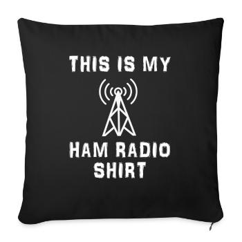 Ceci est mon radio amateur - Housse de coussin décorative 45 x 45 cm - noir - Devant