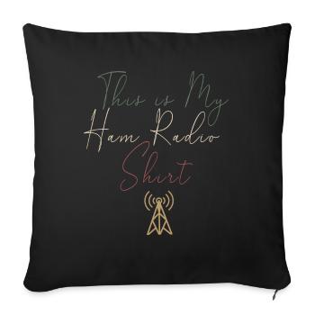 Ceci est mon radio amateur - Housse de coussin décorative 45 x 45 cm - noir - Devant