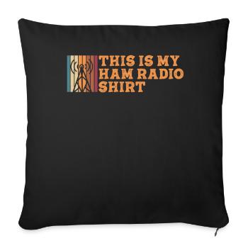 Ceci est mon radio amateur - Housse de coussin décorative 45 x 45 cm - noir - Devant