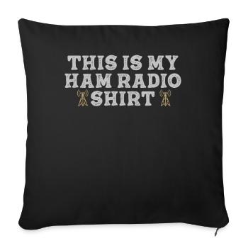 Ceci est mon radio amateur - Housse de coussin décorative 45 x 45 cm - noir - Devant