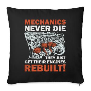 Les mécaniciens ne meurent jamais Passionné de voiture - Housse de coussin décorative 45 x 45 cm - noir - Devant