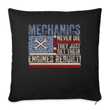 Les mécaniciens ne meurent jamais Passionné de voiture - Housse de coussin décorative 45 x 45 cm - noir - Devant