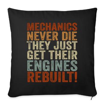 Les mécaniciens ne meurent jamais Passionné de voiture - Housse de coussin décorative 45 x 45 cm - noir - Devant