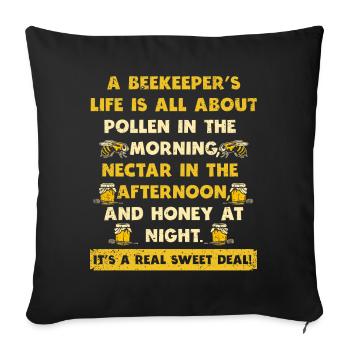 La vie des apiculteurs est une question de miel - Housse de coussin décorative 45 x 45 cm - noir - Devant