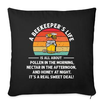 La vie des apiculteurs est une question de miel - Housse de coussin décorative 45 x 45 cm - noir - Devant