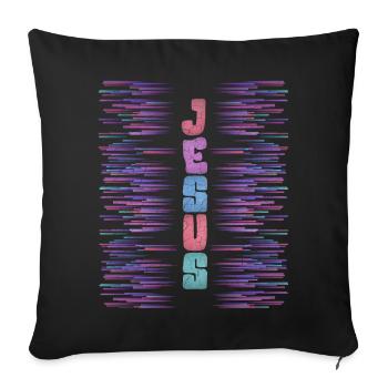 Jésus-Christ, chrétiens - Housse de coussin décorative 45 x 45 cm - noir - Devant