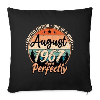 August 1967 anniversary 1967 legends August - Sofa pillowcase 17,3'' x 17,3'' (45 x 45 cm) - black - Front