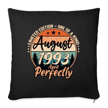 Août 1993 anniversaire 1993 légendes Août - Housse de coussin décorative 45 x 45 cm - noir - Devant