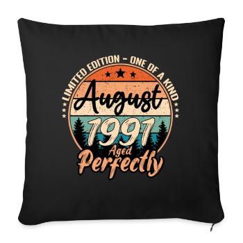August 1991 anniversary 1991 legends August - Sofa pillowcase 17,3'' x 17,3'' (45 x 45 cm) - black - Front