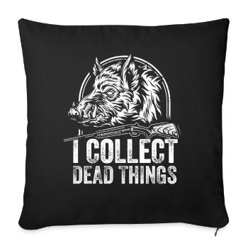 Je collectionne les choses mortes - Housse de coussin décorative 45 x 45 cm - noir - Devant