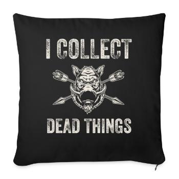 Je collectionne les choses mortes - Housse de coussin décorative 45 x 45 cm - noir - Devant