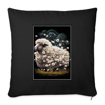 Sheep wool Sheep's wool Dandelion - Sofa pillowcase 17,3'' x 17,3'' (45 x 45 cm) - black - Front