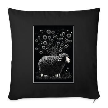 Sheep wool Sheep's wool Dandelion - Sofa pillowcase 17,3'' x 17,3'' (45 x 45 cm) - black - Front