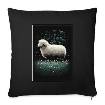 Sheep wool Sheep's wool Dandelion - Sofa pillowcase 17,3'' x 17,3'' (45 x 45 cm) - black - Front